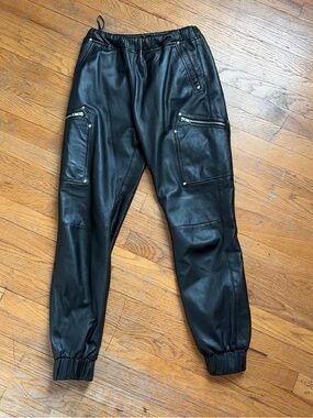Genuine Leather Jogger Pants
